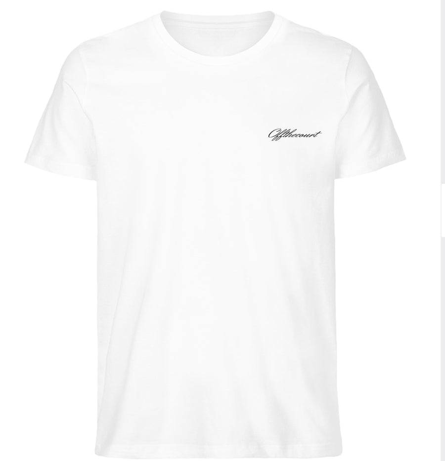 Saint Barth Summer white tee, front with script logo